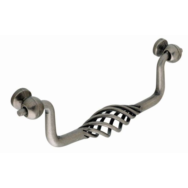 WOLSINGHAM CAGE DROP Cupboard Handle - 128mm h/c size - ANTIQUE CAST IRON finish (PWS H091.128.CI)