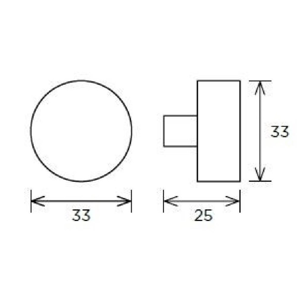 YARD ROUND KNOB Cupboard Handle - 33mm diameter - 3 finishes (PWS K1123.33)