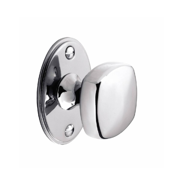 YEADON SQUARE KNOB on OVAL BACKPLATE Cupboard Handle - 38mm  x 38mm - 2 finishes (PWS K999.38)