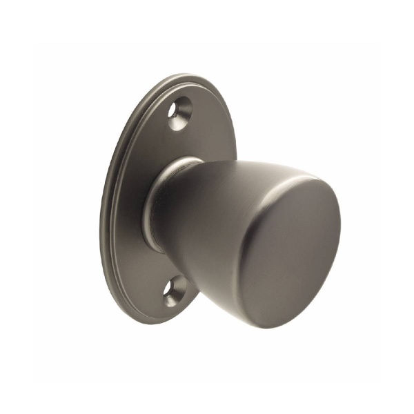 YEADON TAPERED KNOB on OVAL BACKPLATE Cupboard Handle - 35mm diameter - 2 finishes (PWS K1000.35)