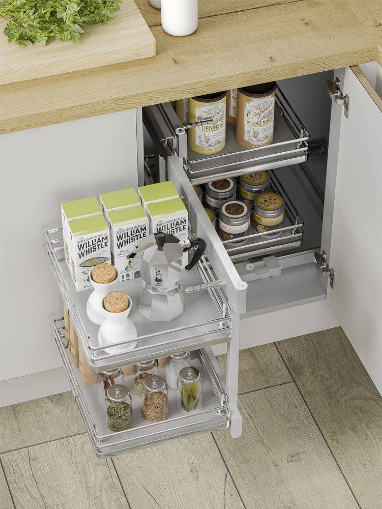 BLIND CORNER OPTIMISER (Innostor Plus) in 3 cabinet widths - 2 finishes (ECF IP2BCO/IP4BCO)