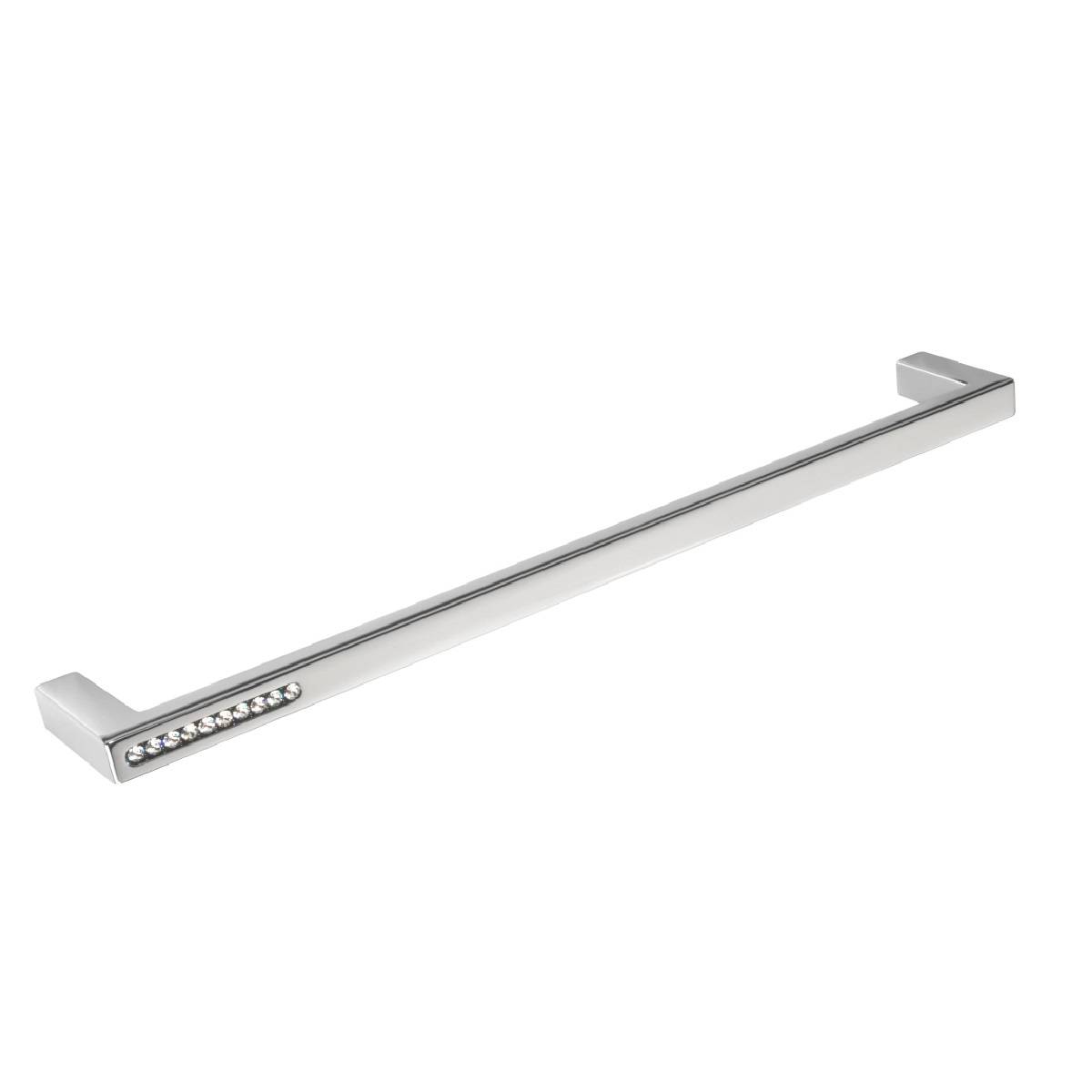 CRYSTAL SLIM D Cupboard Handle - 2 sizes - POLISHED CHROME & CRYSTAL EFFECT finish (PWS KDH3012/3013)