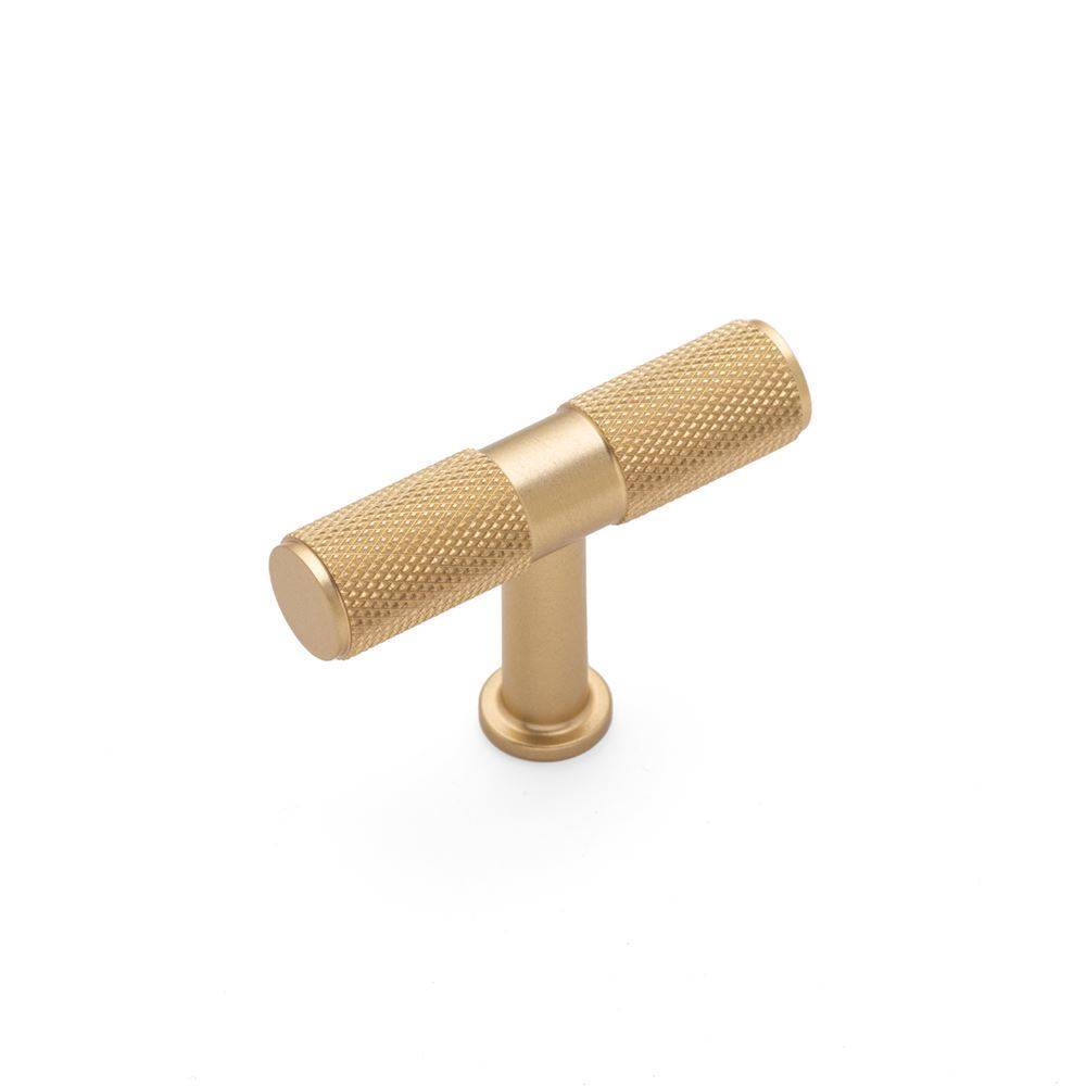 FENDER KNURLED T Bar Knob Cupboard Handle - 50mm long - 3 finishes  (ECF FF13950)