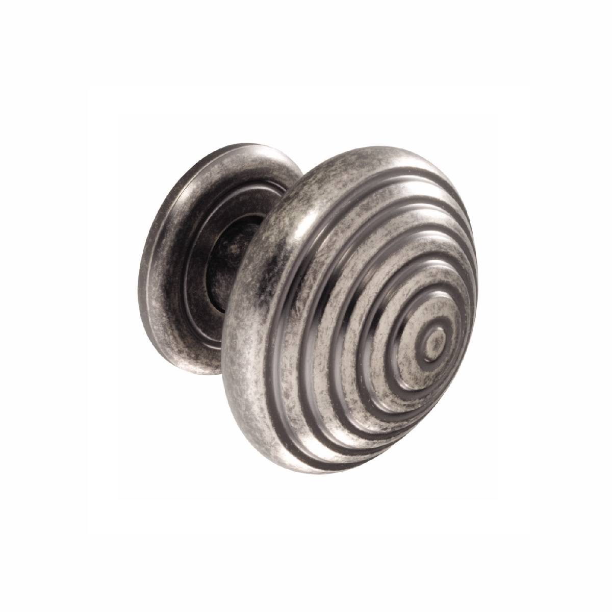 FINHAM KNOB Cupboard Handle - 46mm diameter - RAW PEWTER EFFECT finish (PWS K719.46.PE)