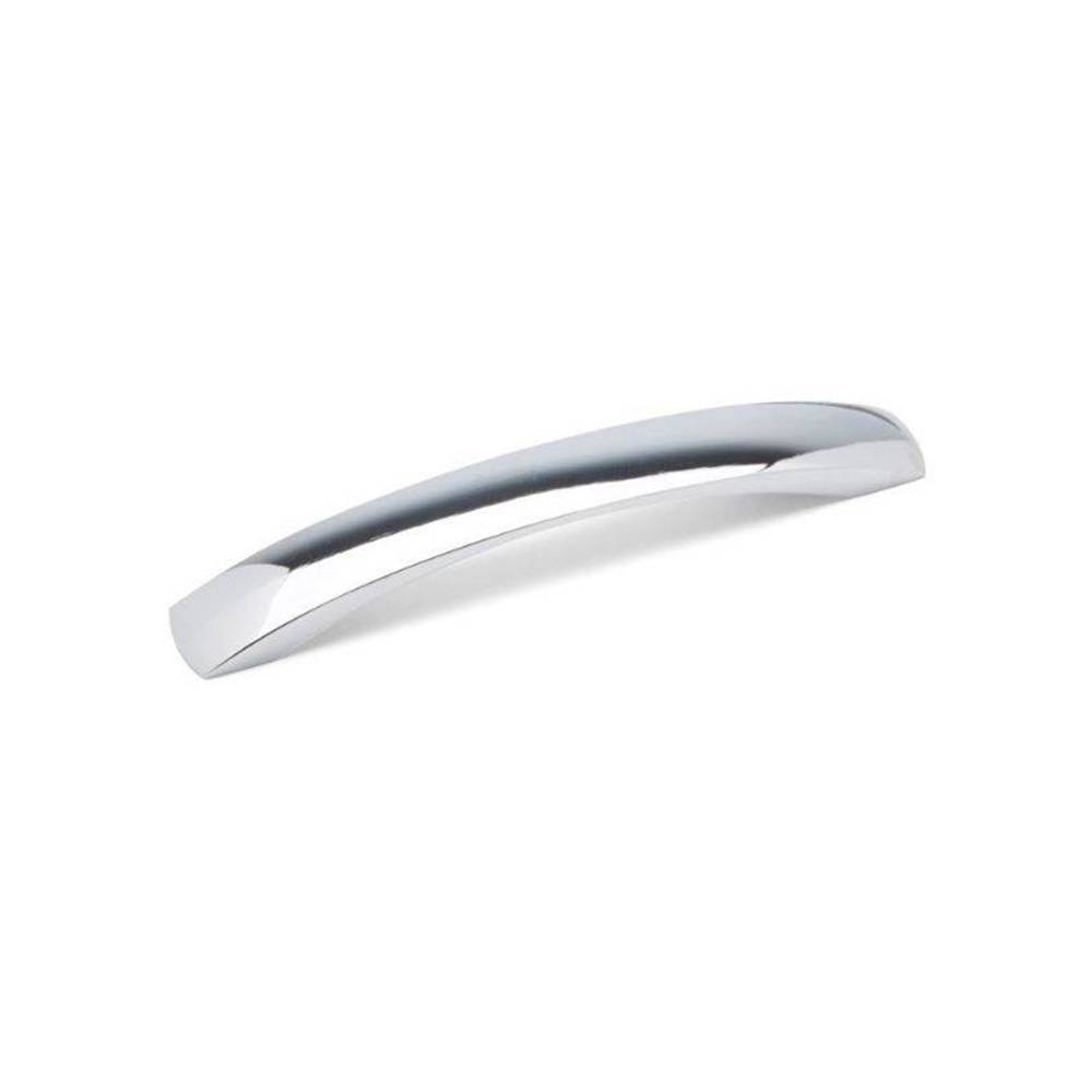 FLAT CURVED Bow Cupboard Handle - 160mm h/c size - CHROME finish (ECF FF86760)