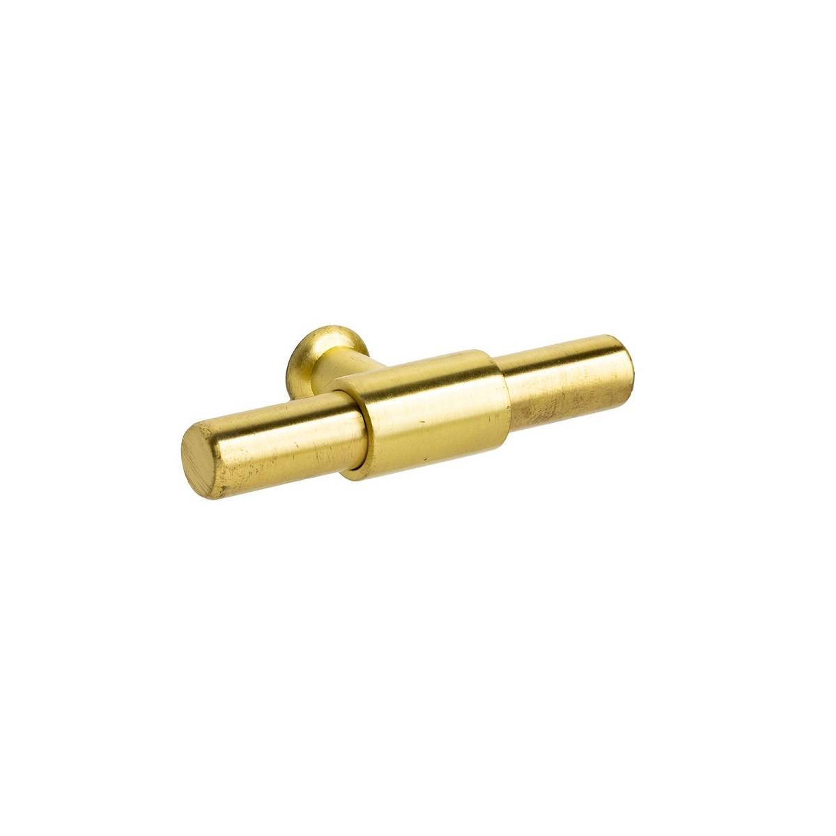 GALES T KNOB Cupboard Handle - 75mm long - SATIN BRASS finish (PWS H1170.75.SB)