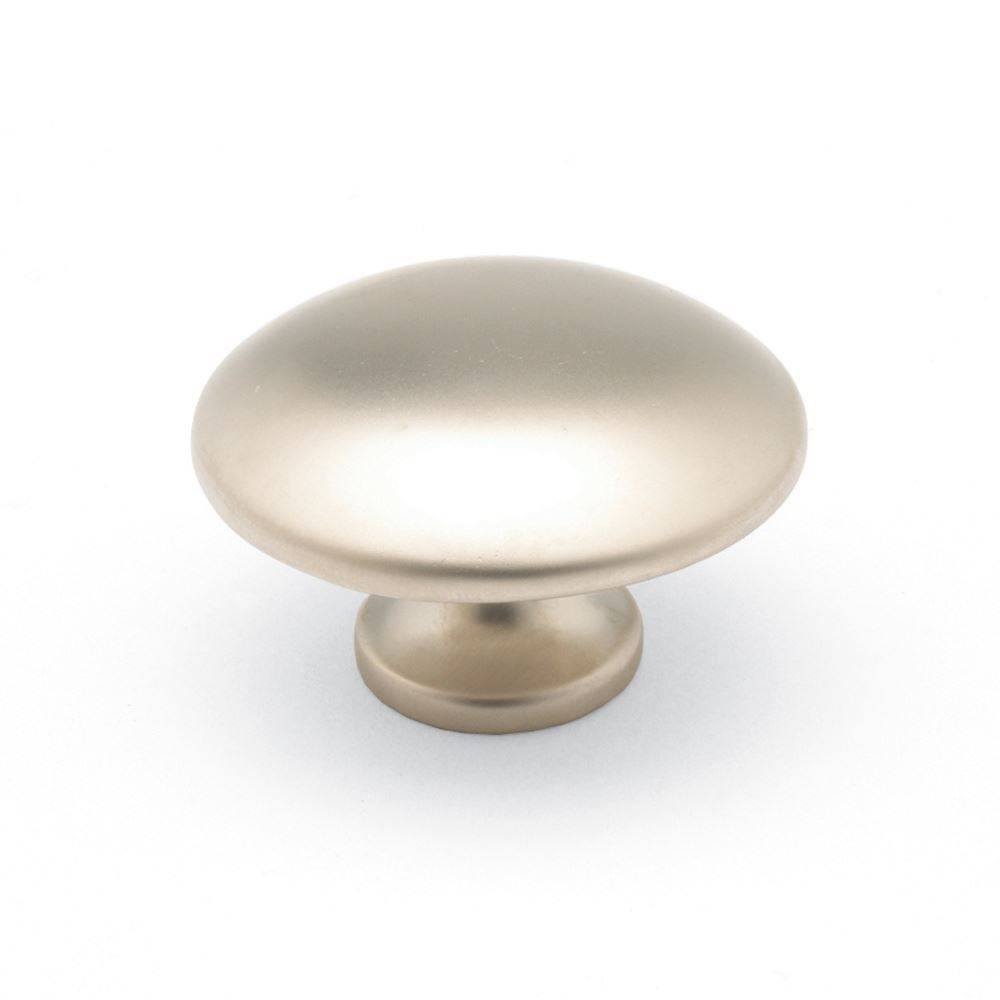 MUSHROOM Round Knob Cupboard Handle - 35mm diameter - SATIN NICKEL finish (ECF FF62435)