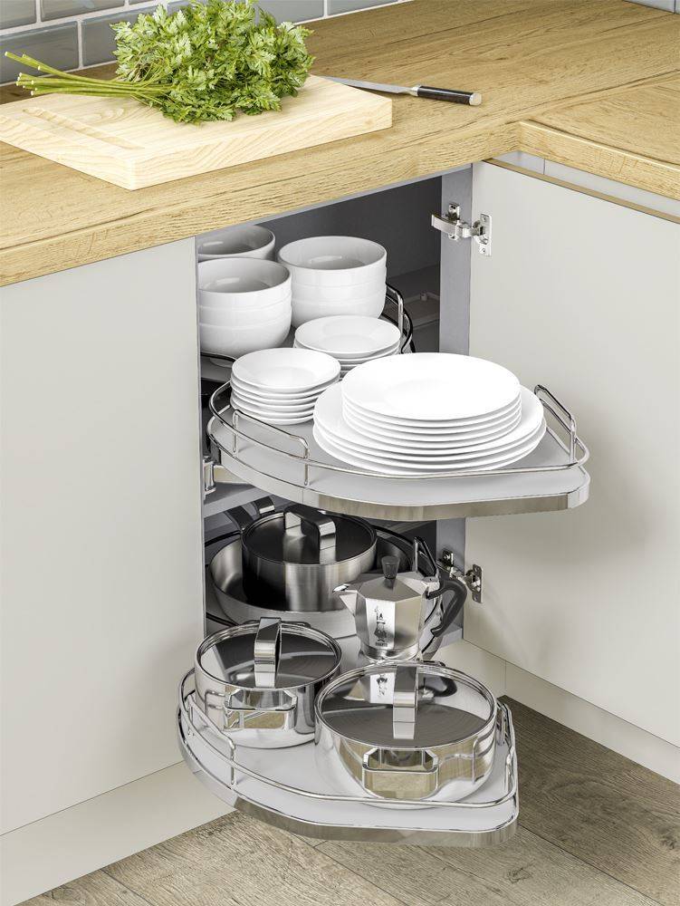 NUVOLA TWIN SHELF MAGIC CORNER  (Innostor Plus) - to suit 2 cabinet widths - 2 finishes (ECF IPN71/IP4N71)