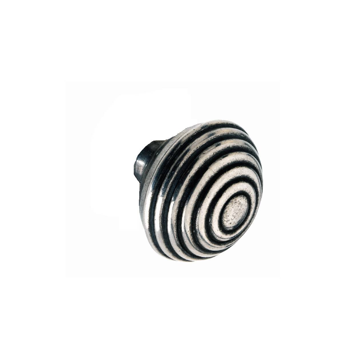 WELTON KNOB with/without BACKPLATE Cupboard Handle - 44mm dia - RAW PEWTER finish (PWS K484/B487)