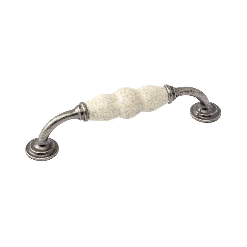 WINCHESTER Ceramic Crackle FIXED D Cupboard Handle - 128mm h/c size - 3 finishes (ECF FF86328)