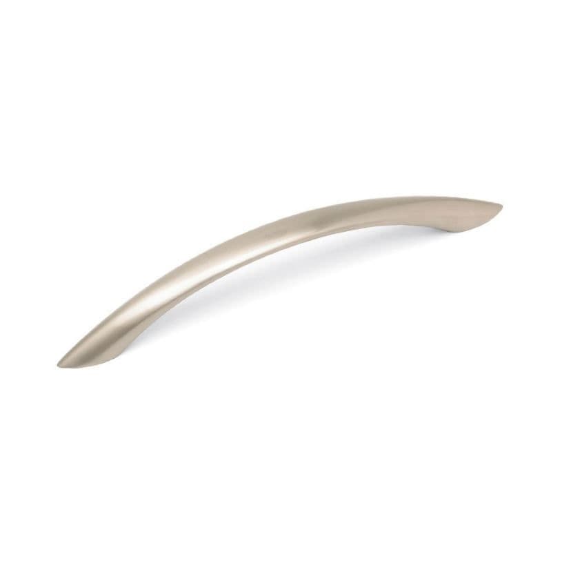 POINTED Bow Cupboard Handle - 128mm h/c size - BRUSHED NICKEL finish (ECF FF64928)
